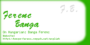 ferenc banga business card